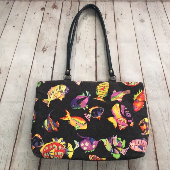 Vintage Tropical Neon Fish Tote - Picture 3 of 10